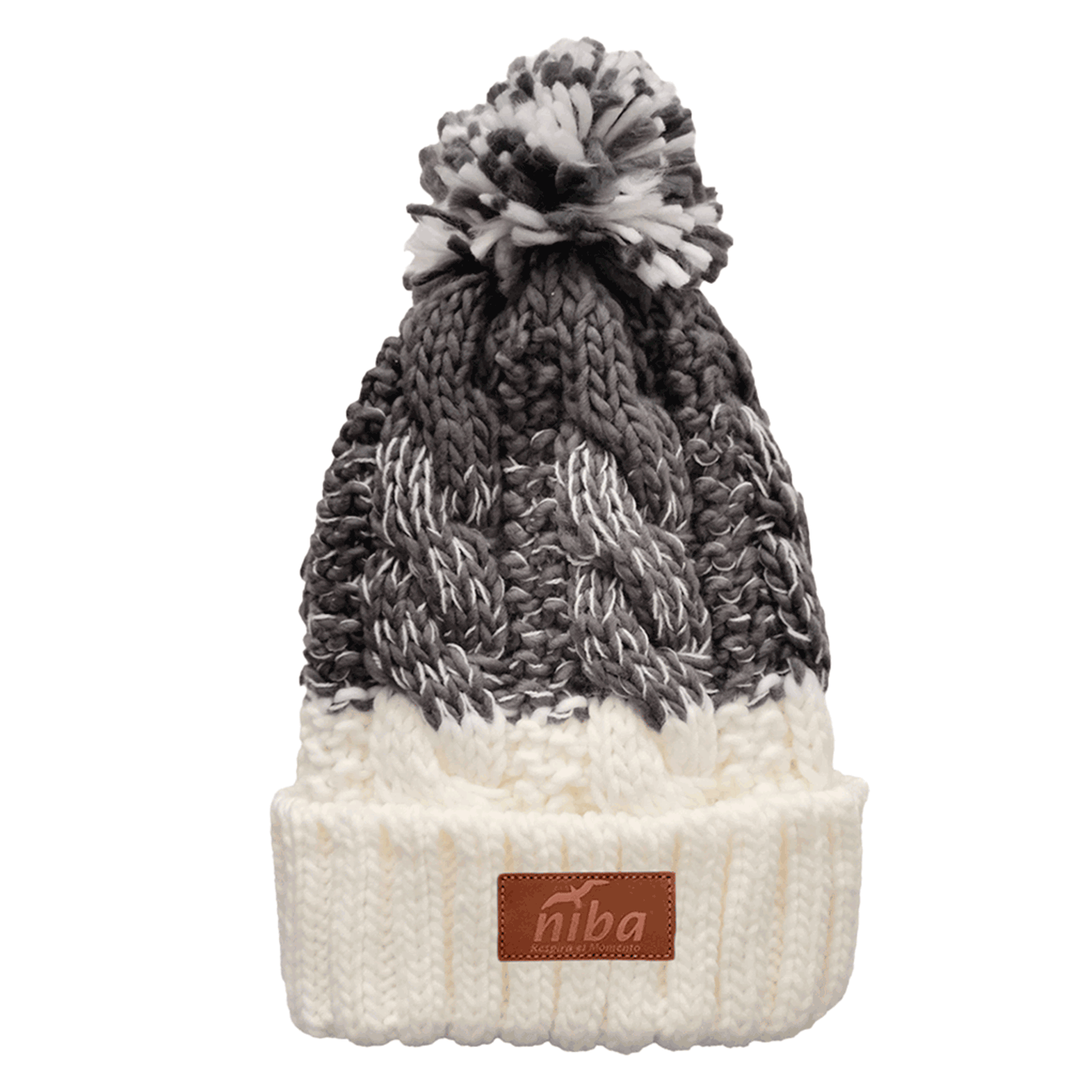 Gorro lana Hombre Radal Blanco Gris Oscuro Niba - imagen 2