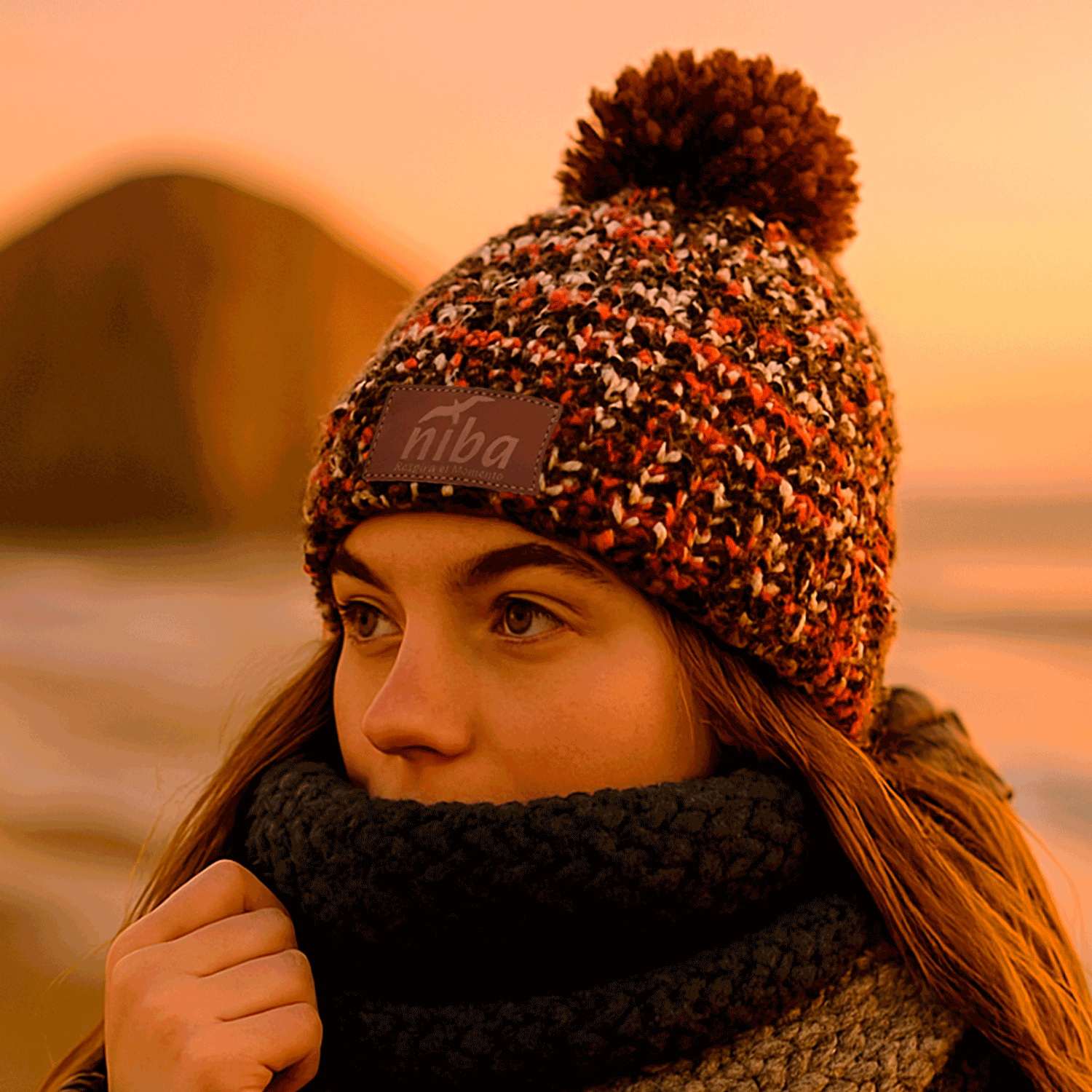 Gorro De Lana Arrayan Café Niba - imagen 2