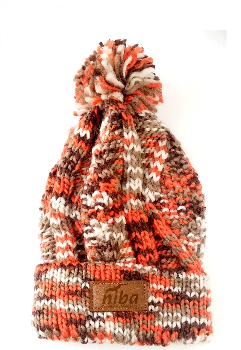 Gorro De Lana Camuflaje Naranjo/Café Niba
