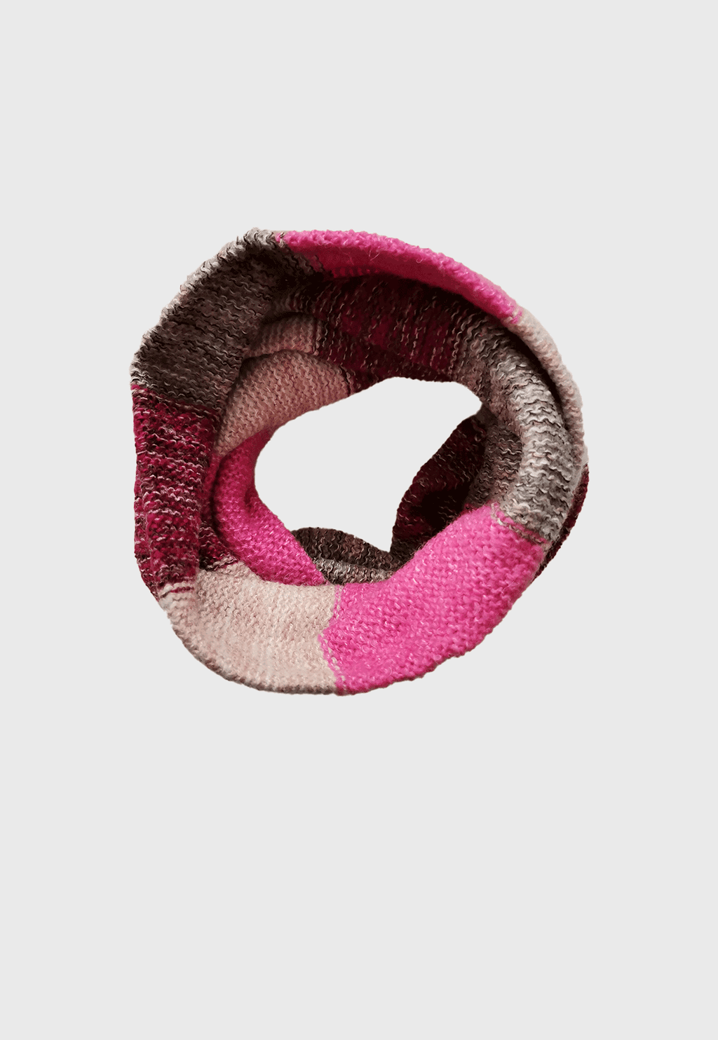 Bufanda De Lana Circular Multicolor Rosa Burdeo Niba - imagen 2