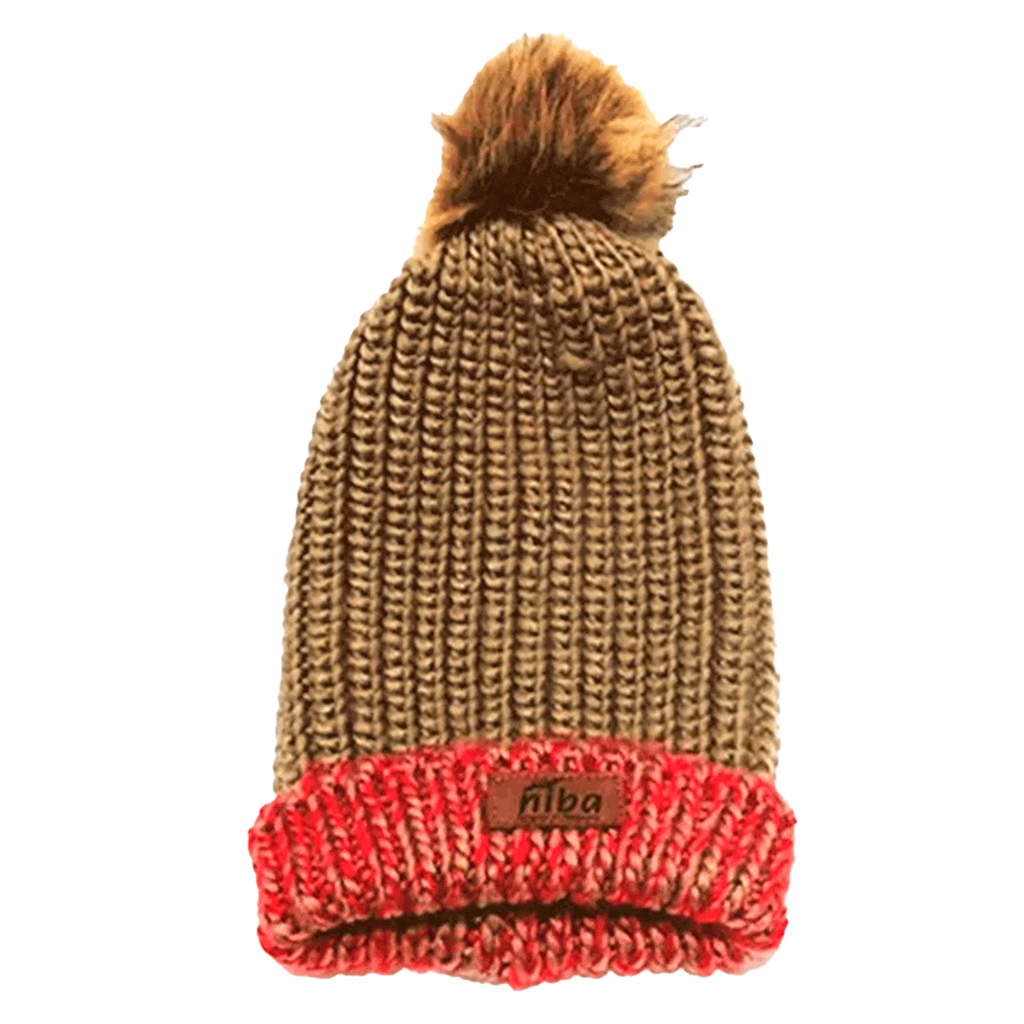 Gorro De Lana Enladrillado Ponpon Café Niba - imagen 2