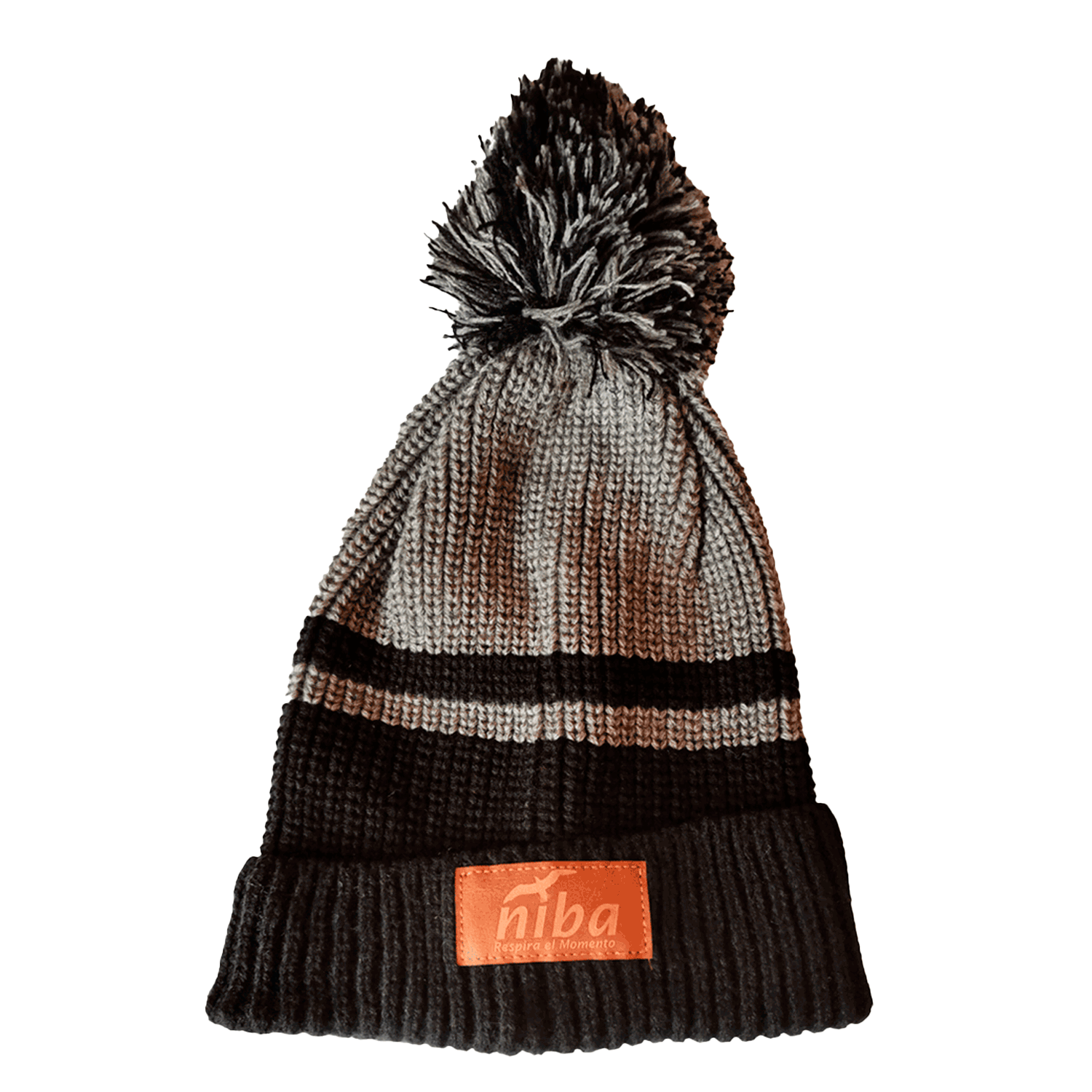 Gorro De Lana Laguna Dial Negro Gris Niba - imagen 2