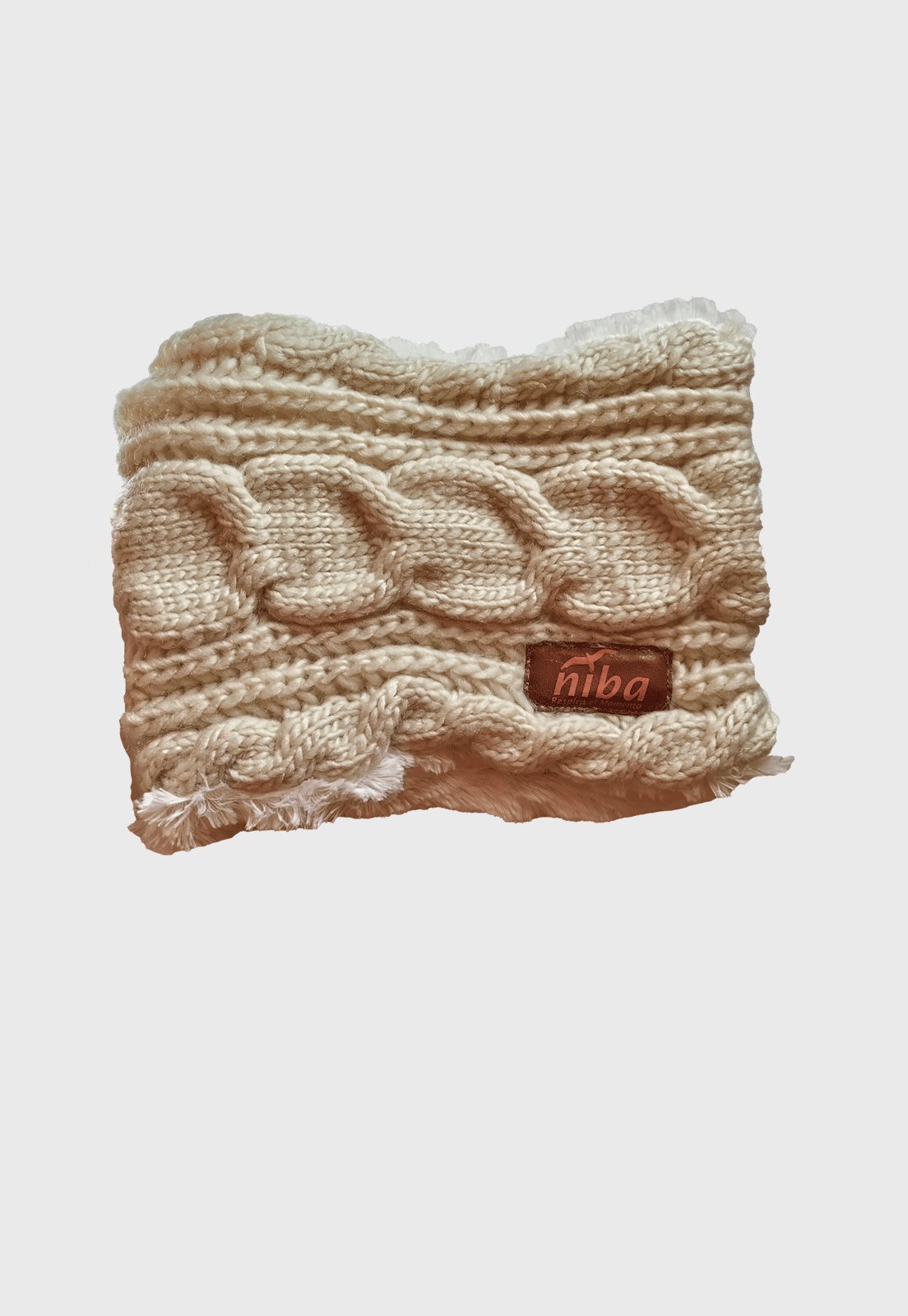 Bufanda De Lana Circular Beige Niba
