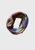 Bufanda De Lana Circular Multicolor Morado Naranjo Niba