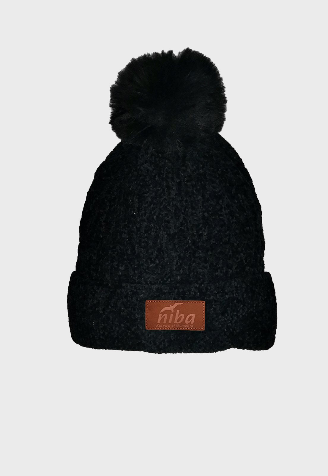 Gorro De Lana Gamuza Negro Niba