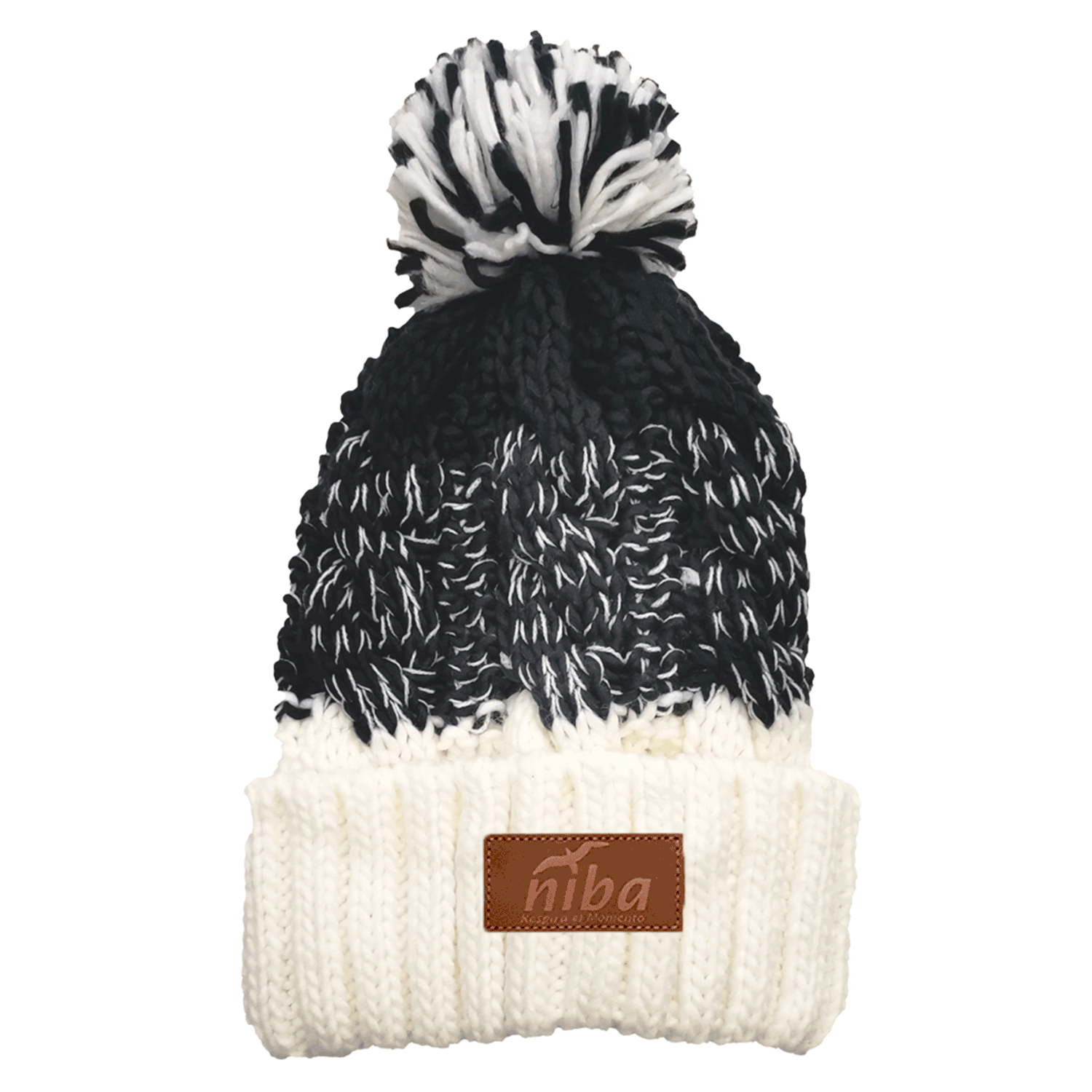 Gorro De Lana Radal Blanco Azul Marino Niba - imagen 2