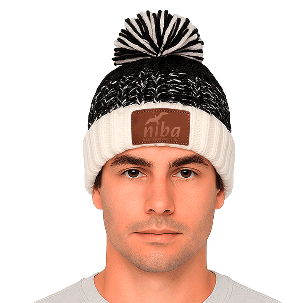 Gorro lana Hombre Radal Blanco Negro Niba - imagen 3