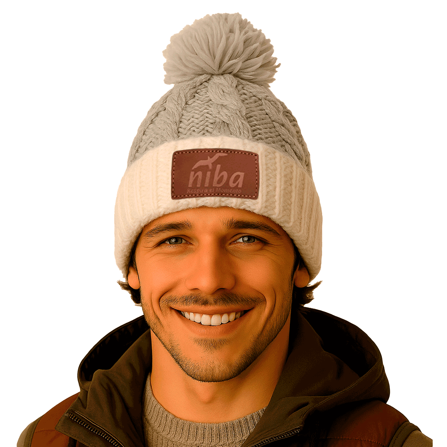 Gorro lana Hombre Radal Blanco Gris Claro Niba
