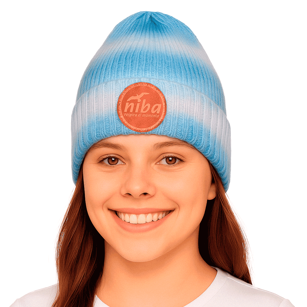 Gorro De Lana Arcoiris Azul/rosa Niba - imagen 3
