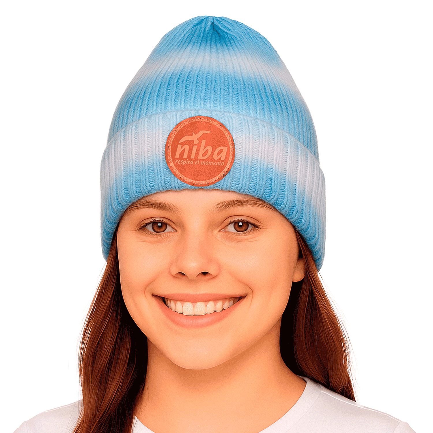 Gorro De Lana Arcoiris Azul/rosa Niba - imagen 3