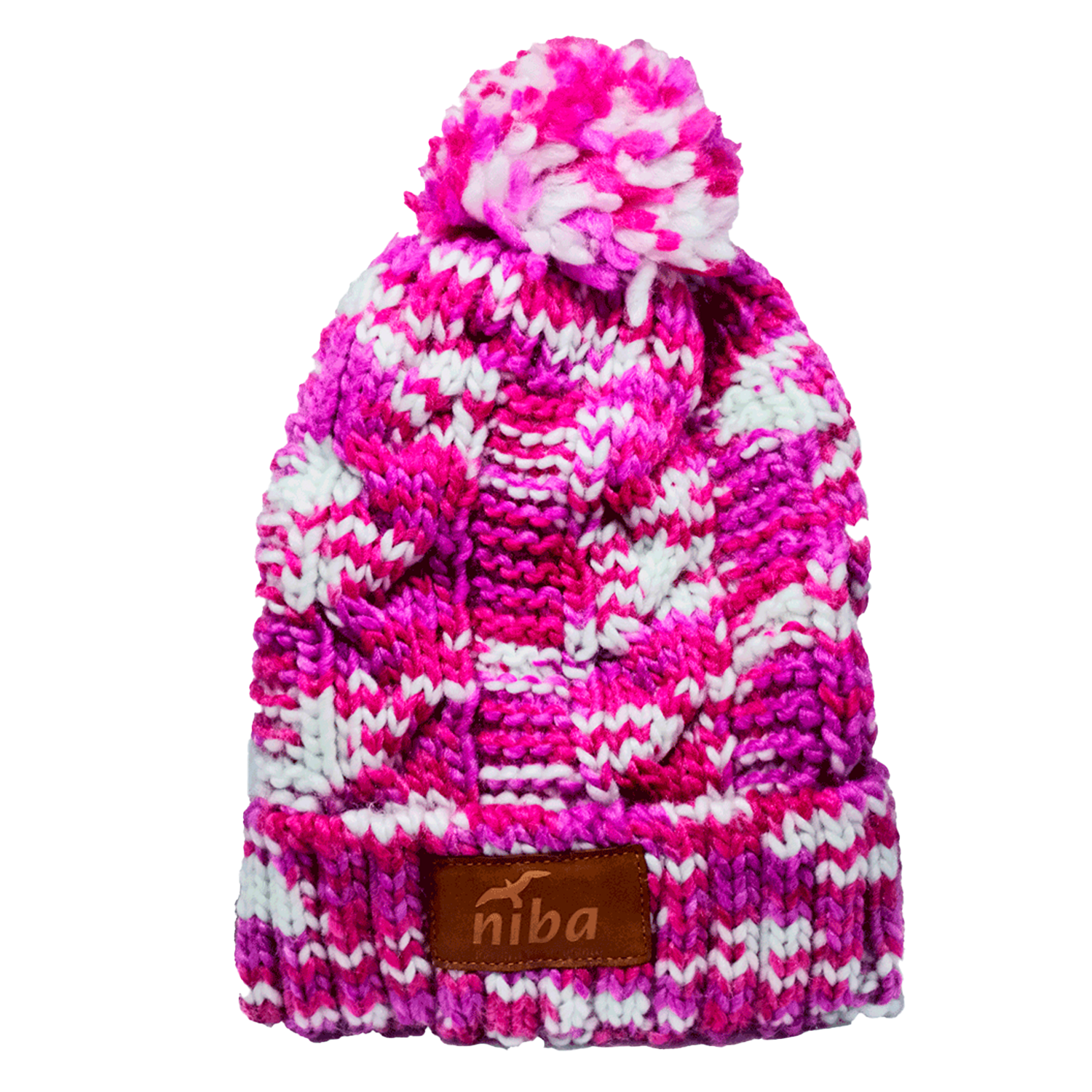 Gorro De Lana Camuflaje Rosa/blanco Niba