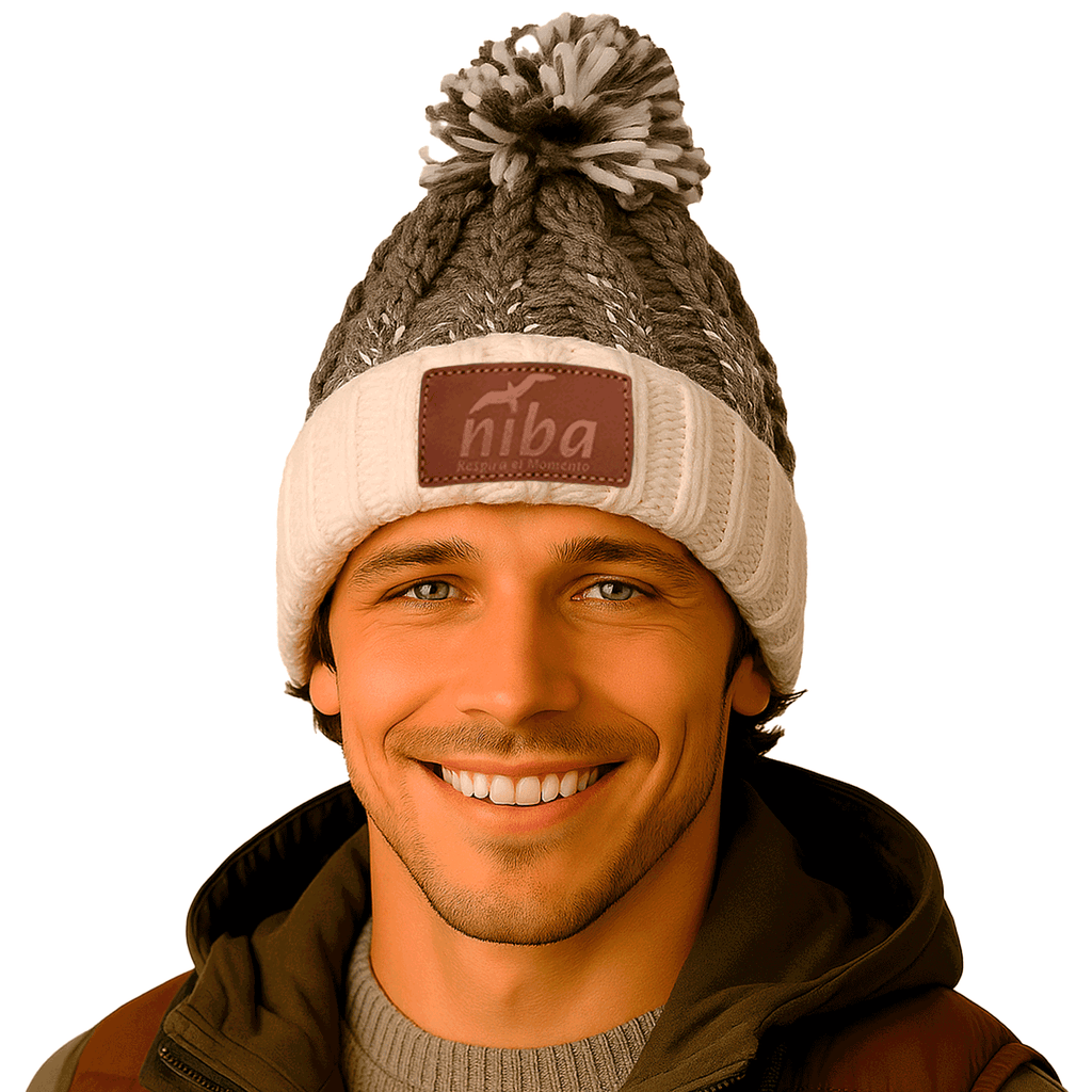Gorro lana Hombre Radal Blanco Gris Oscuro Niba