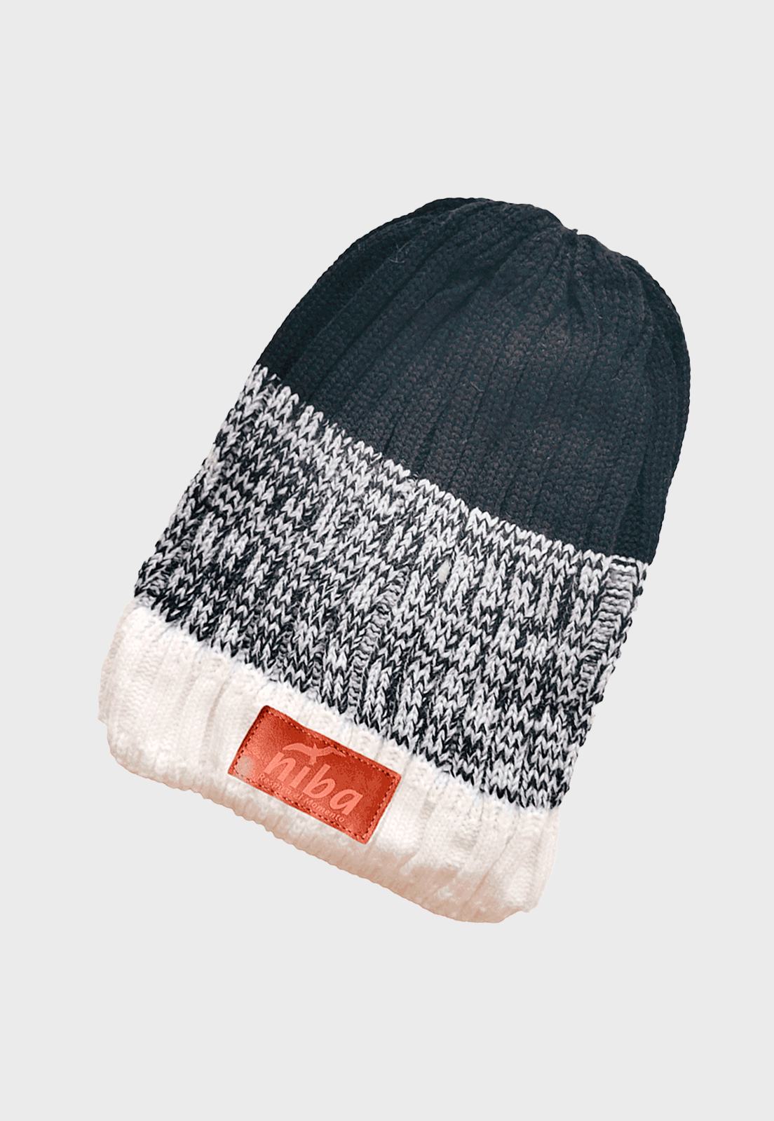 Gorro De Lana Río Maule Negro / Blanco Niba