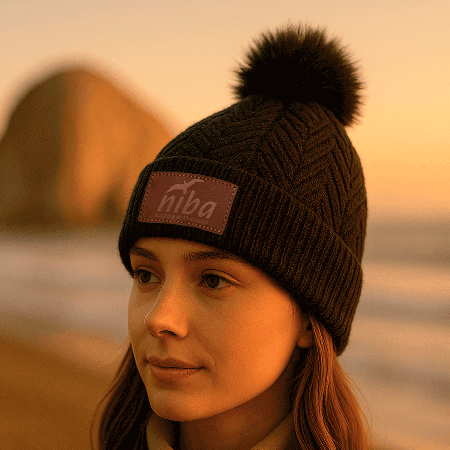 Gorro de lana Huingan Negro Niba - imagen 3