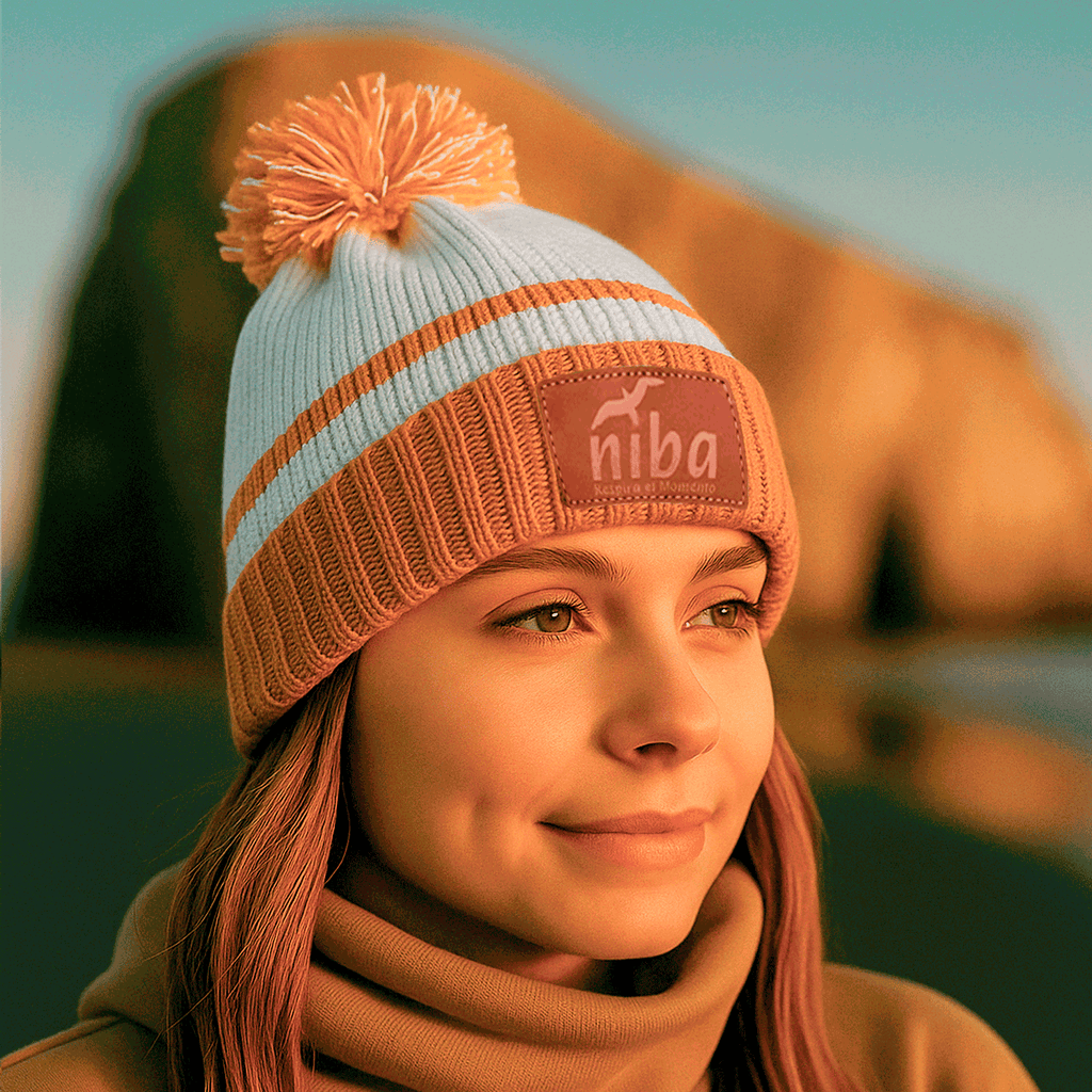Gorro De Lana Laguna Dial Mostaza/Blanco Niba - imagen 3