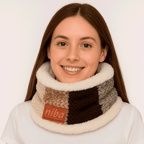 Bufanda Cuello De Lana Circular Café Niba