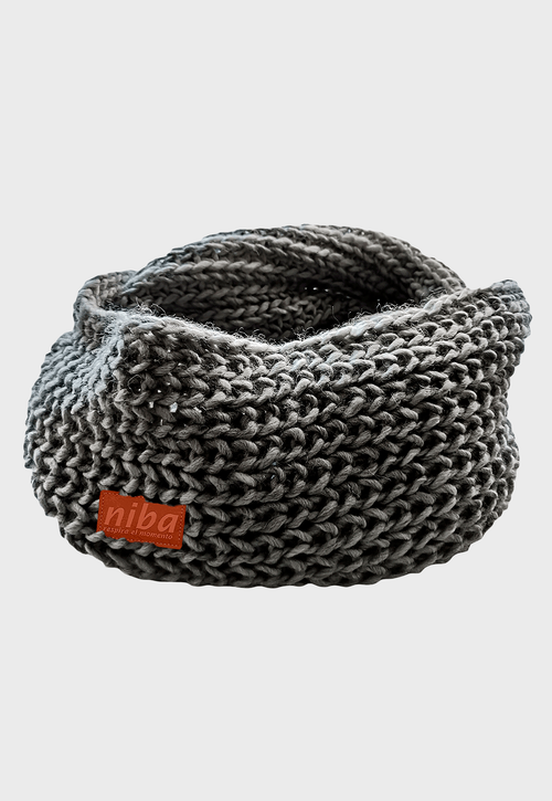 Bufanda Cuello De Lana Circular Gris Niba