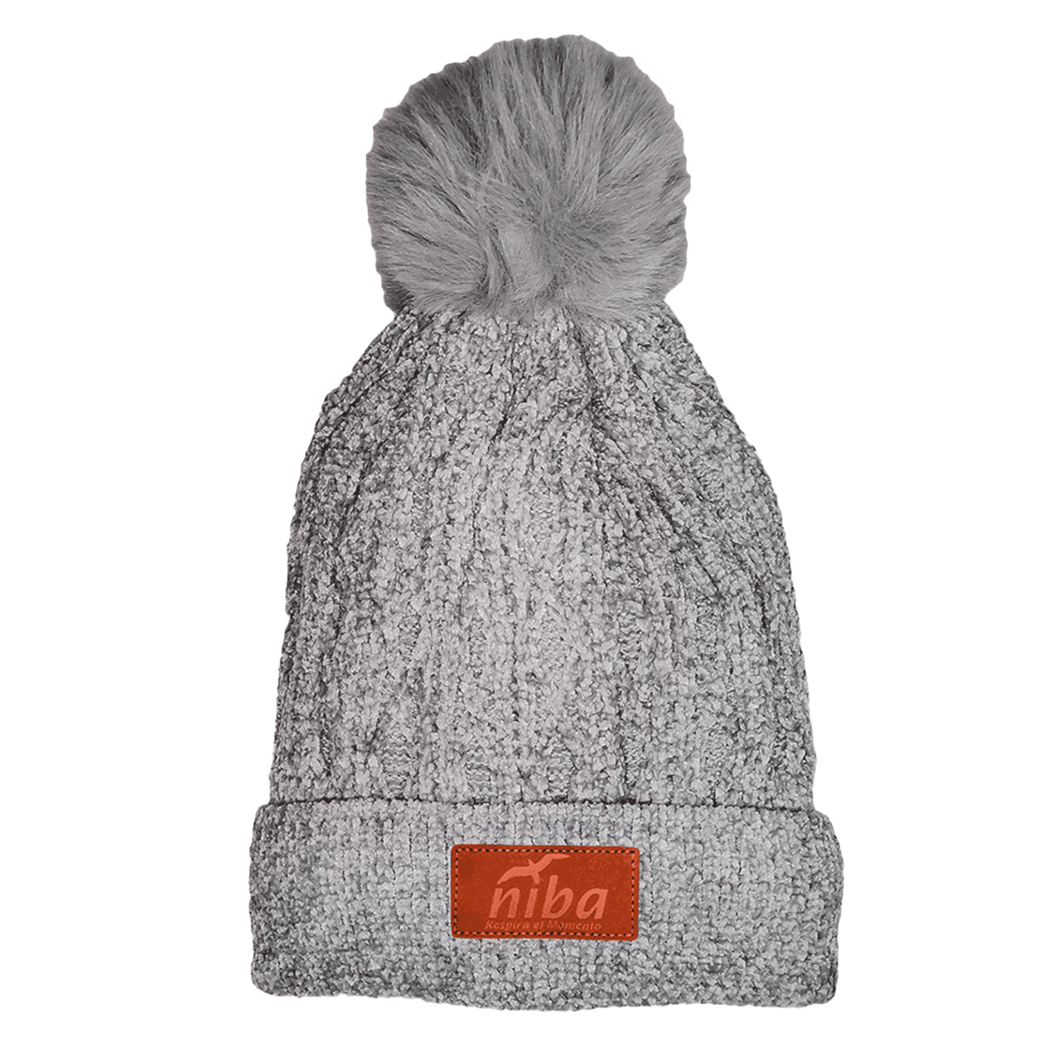 Gorro De Lana Gamuza Gris Niba