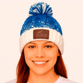 Gorro De Lana Radal Blanco / Azul Niba