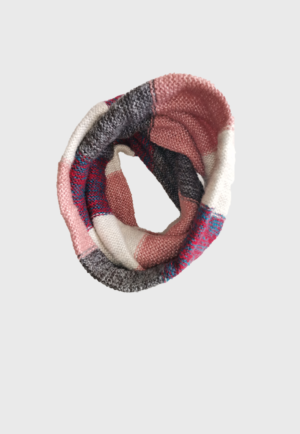 Bufanda De Lana Circular Multicolor Rosa / Gris Niba - imagen 2