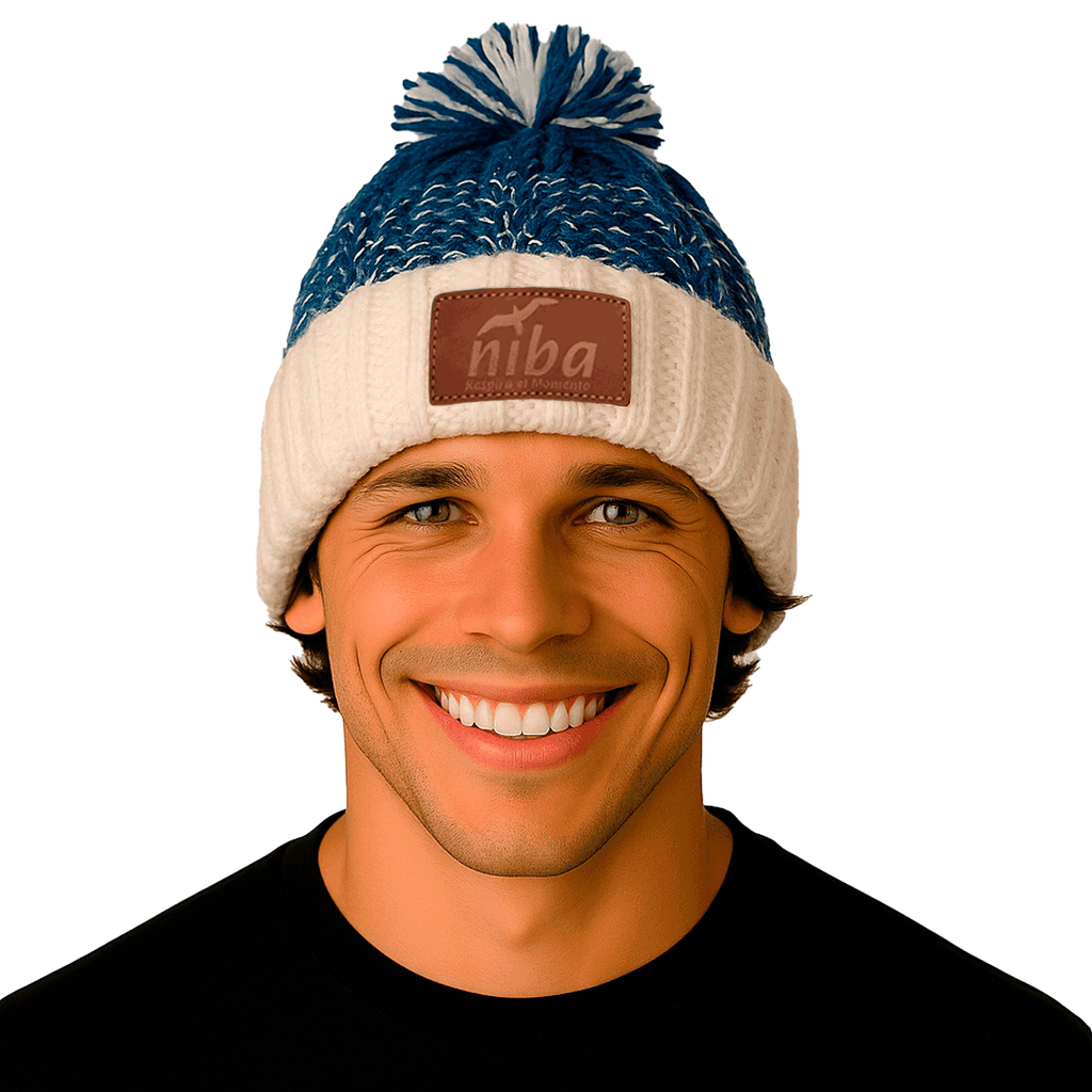 Gorro lana Hombre Radal Blanco Azul Niba