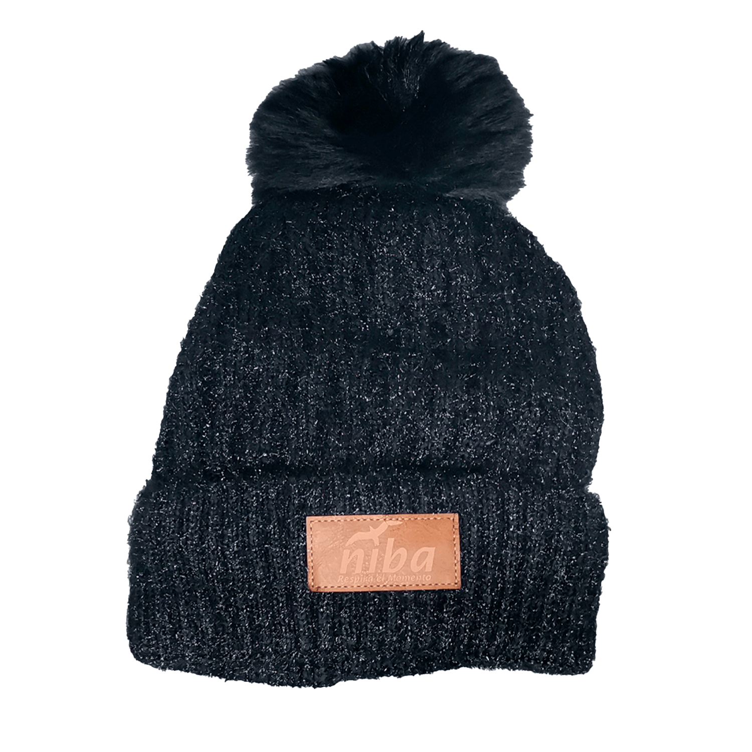 Gorro De Lana Enladrillado Negro Niba
