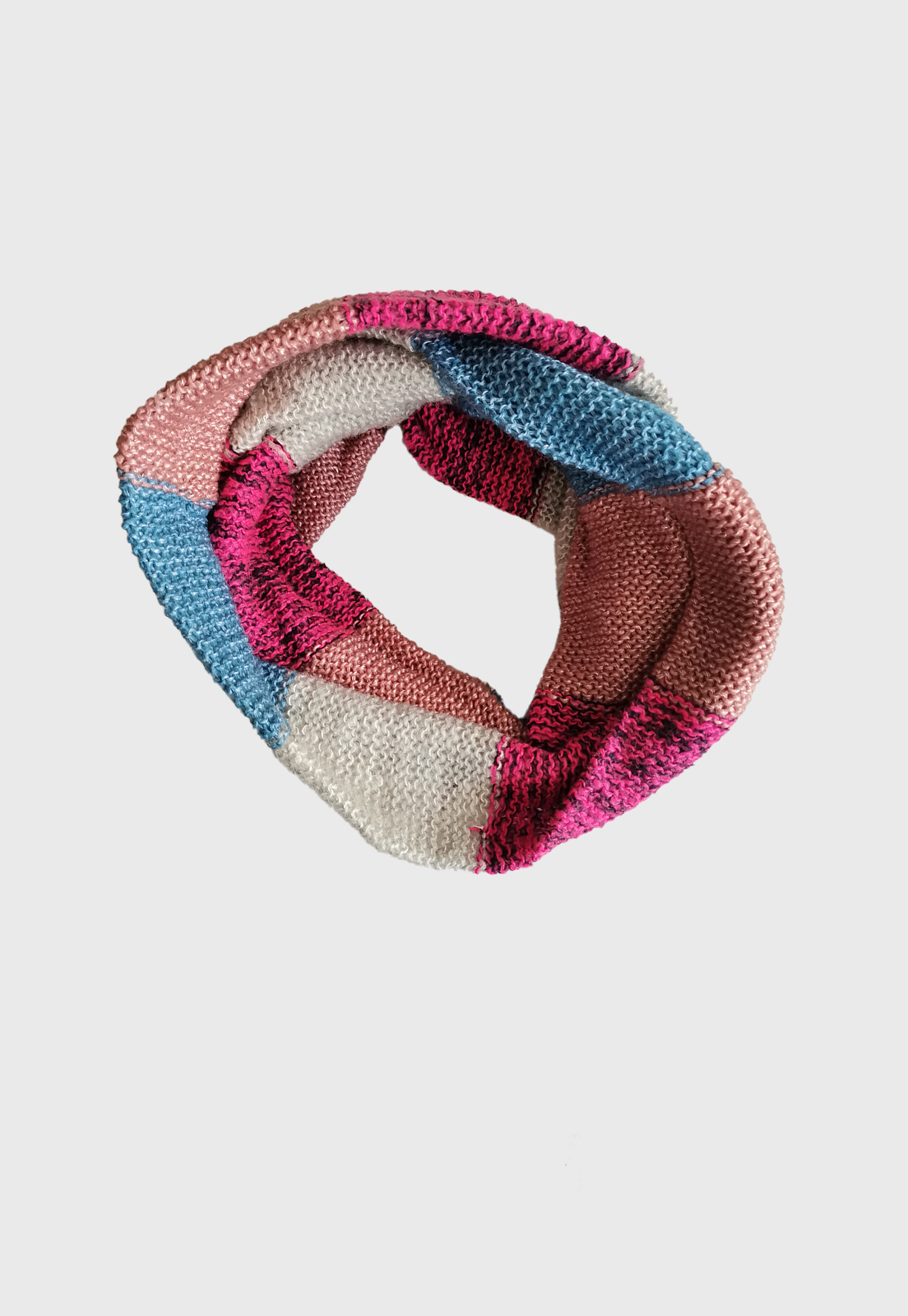 Bufanda De Lana Circular Multicolor Azul / Rosa Niba - imagen 2