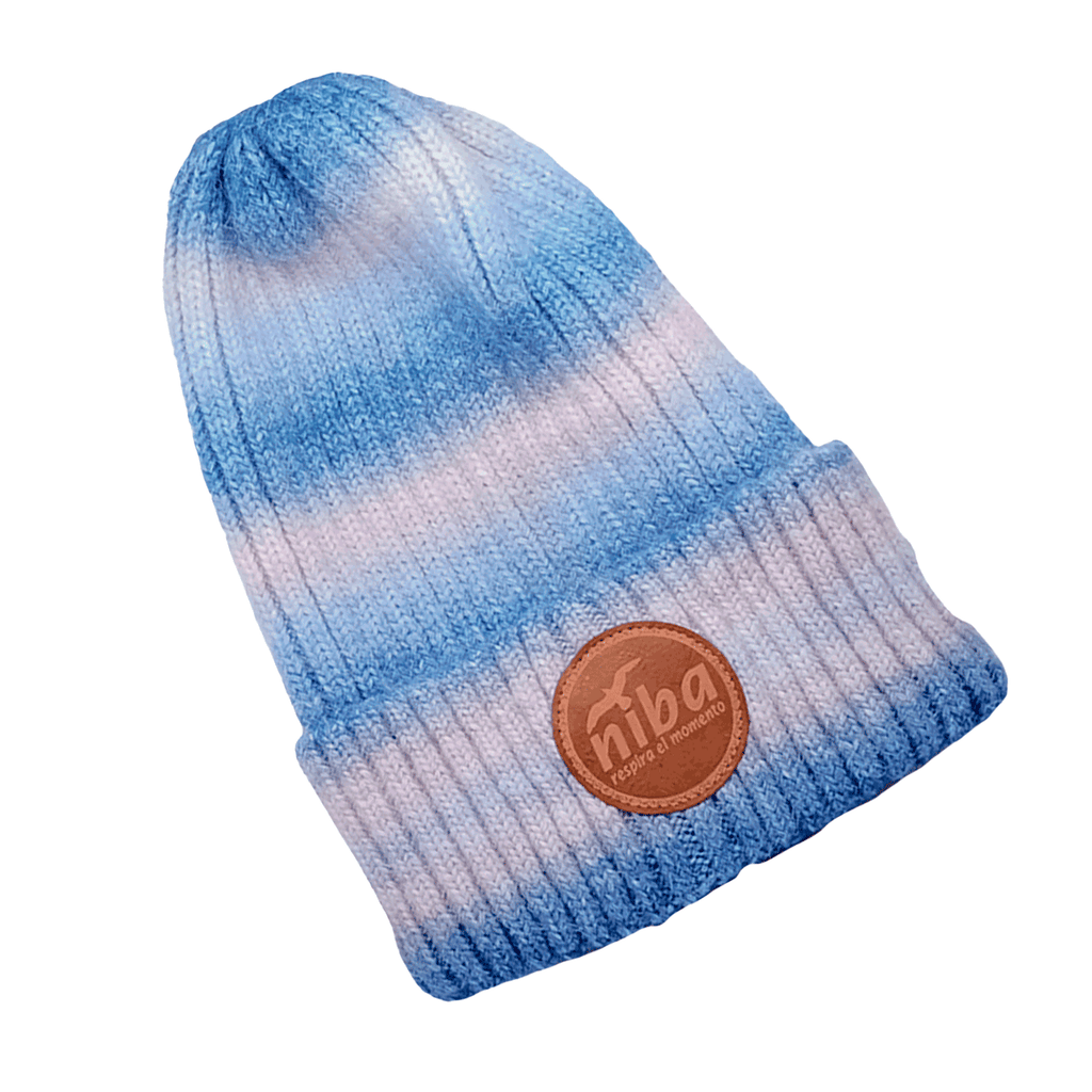 Gorro De Lana Arcoiris Azul/rosa Niba - imagen 2