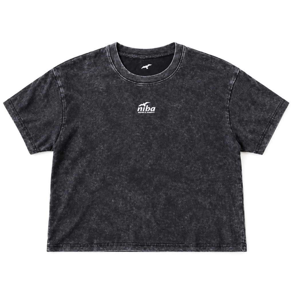 Polera Manga Corta Mujer Oversize Caití Negro Niba