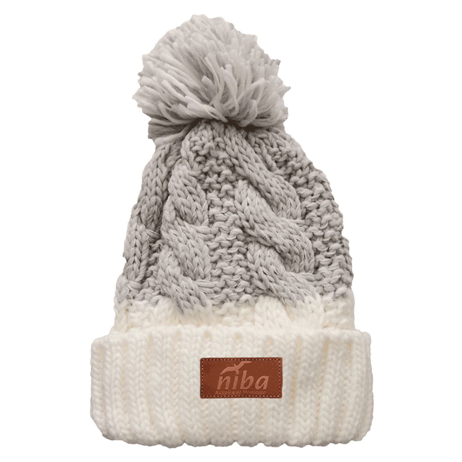 Gorro De Lana Radal Blanco / Gris Claro Niba - imagen 2