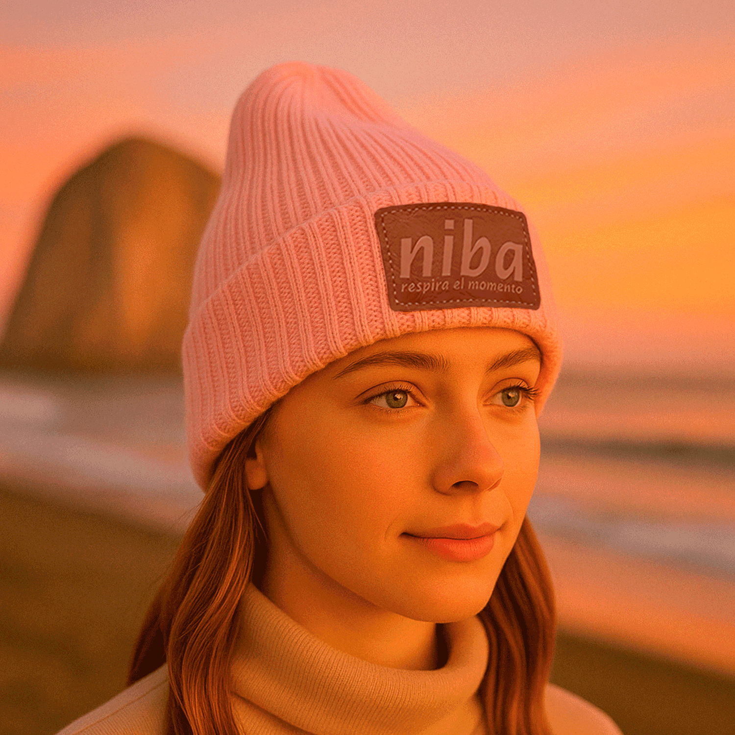 Gorro De Lana Laguna Torca Rosado Niba - imagen 3