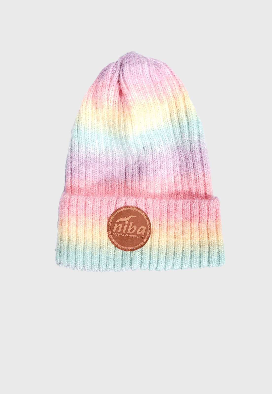 Gorro De Lana Arcoiris Rosa Niba