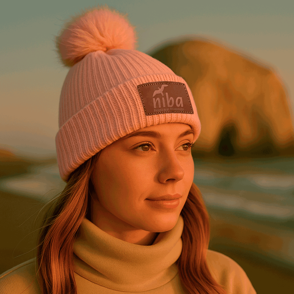 Gorro De Lana Endrillado 2 Rosa Niba