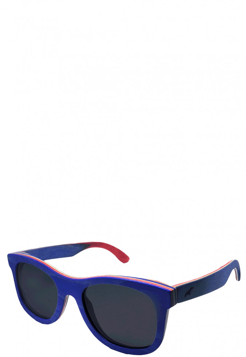 Lentes De Sol De Madera Chanquiuque Azul Negro Niba