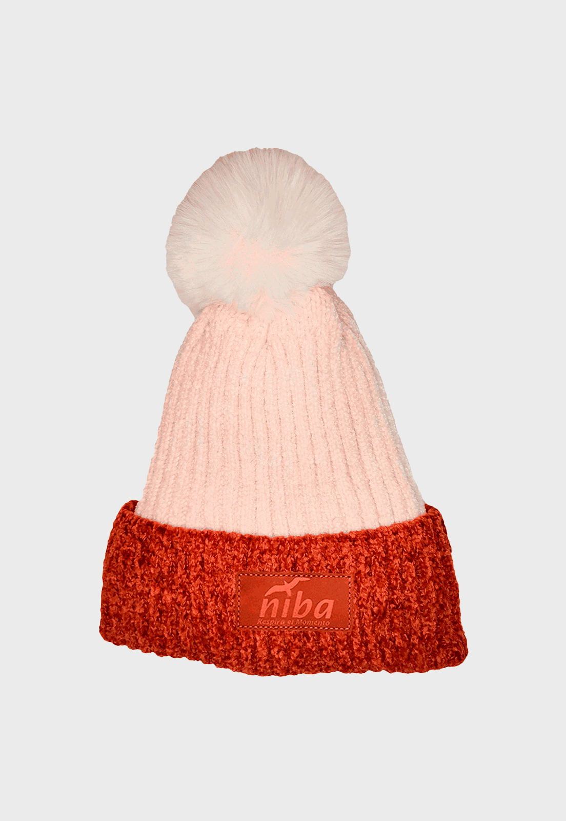 Gorro De Lana Gamuza Café/ Blanco Niba - imagen 2