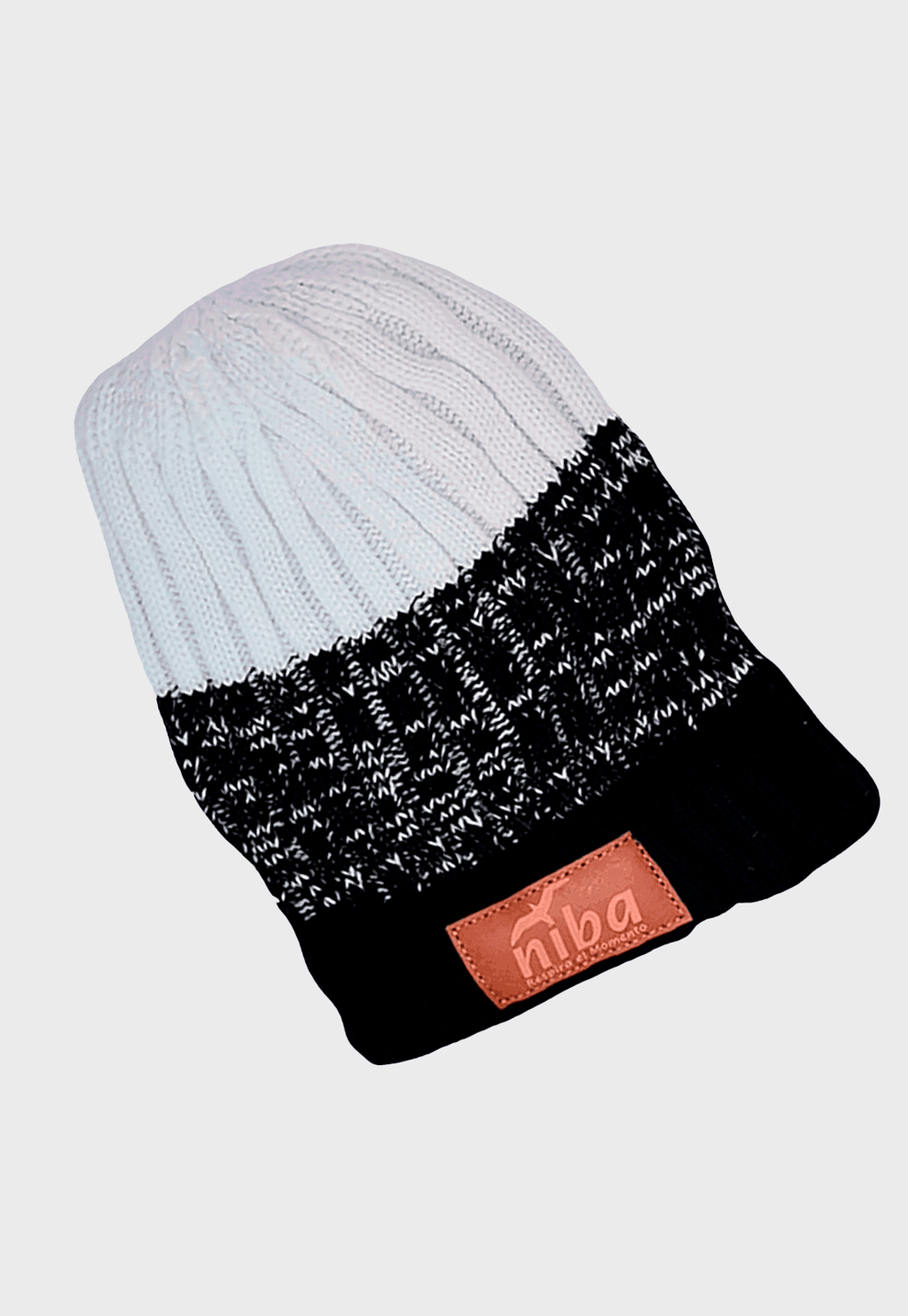 Gorro De Lana Río Maule Negro/Blanco Niba