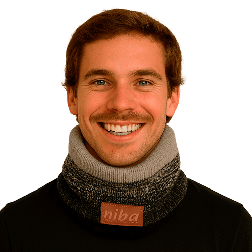 Bufanda Hombre Circular Negro/Gris Niba
