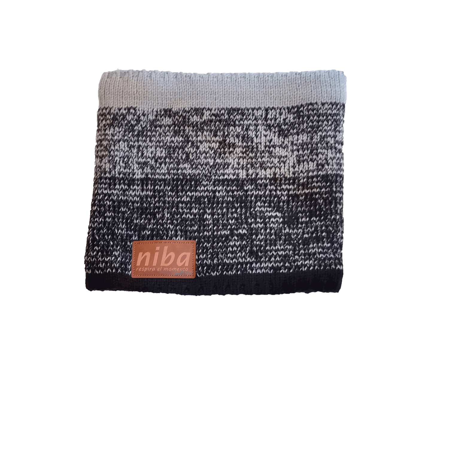 Bufanda De Lana Circular Mujer Negro/Gris Niba