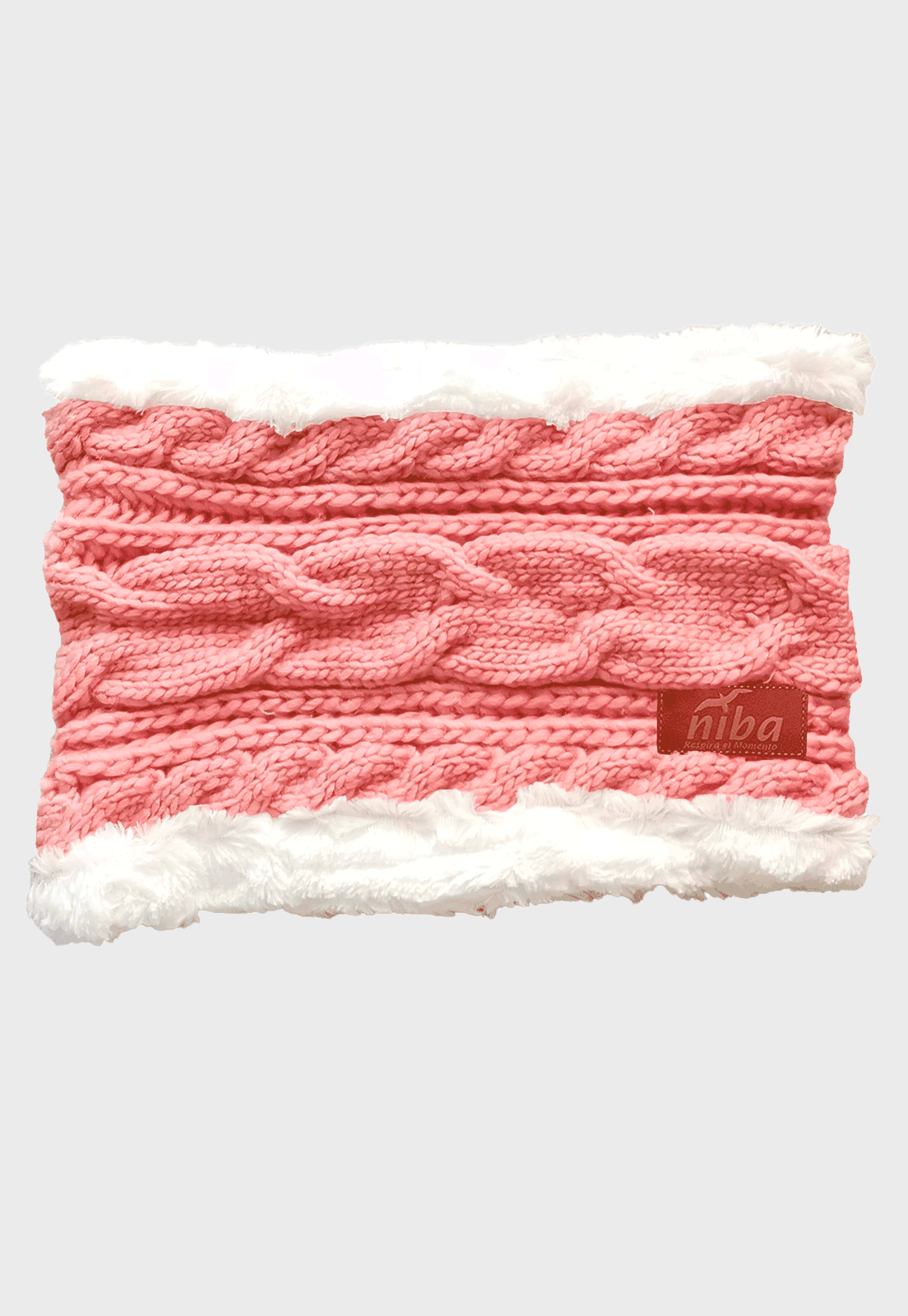 Bufanda Cuello De Lana Circular Rosado Niba