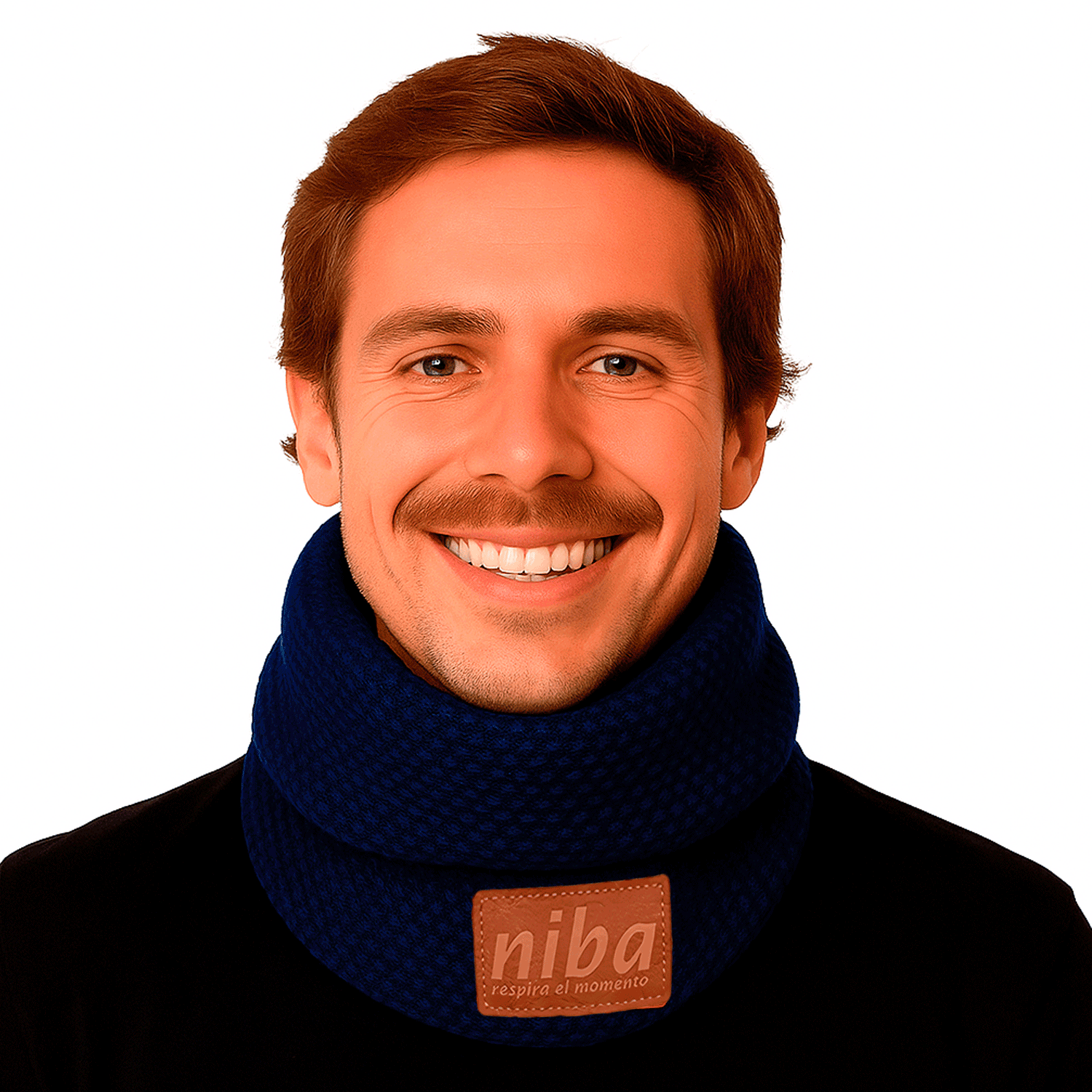 Bufanda Hombre Circular Azul 2 Niba