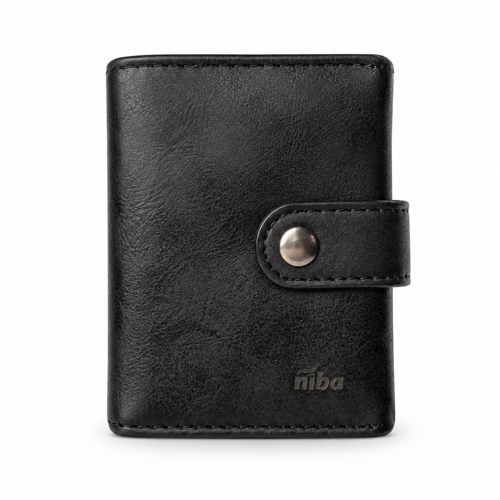 Billetera Niba Compacta Negra con Tarjetero  Automático