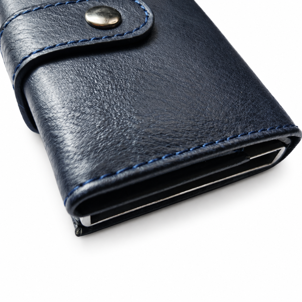 Billetera Niba Compacta Azul Marino con Tarjetero Automático