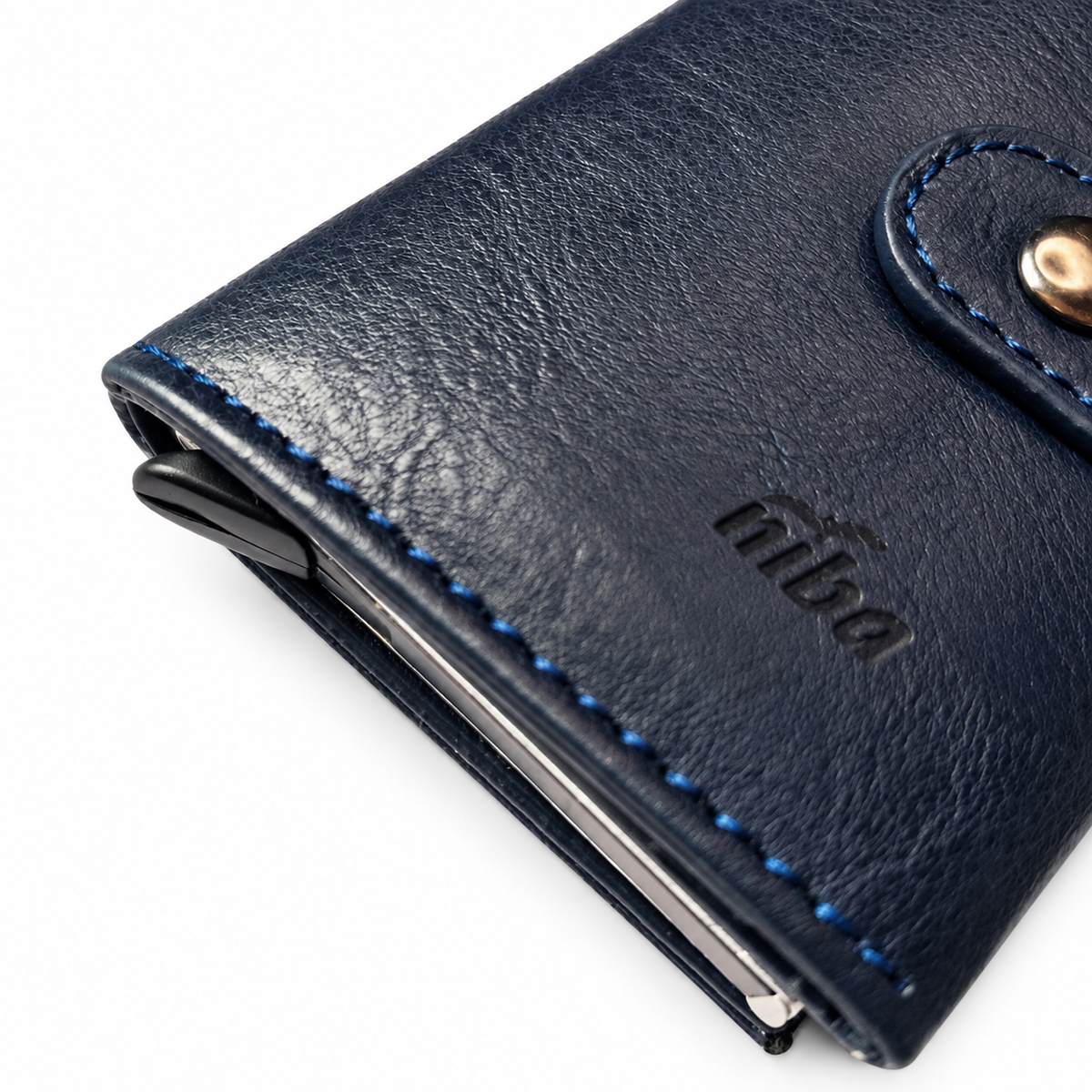 Billetera Niba Compacta Azul Marino con Tarjetero Automático