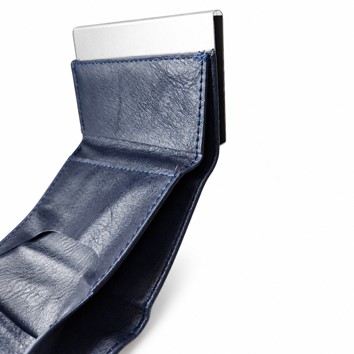 Billetera Niba Compacta Azul Marino con Tarjetero Automático
