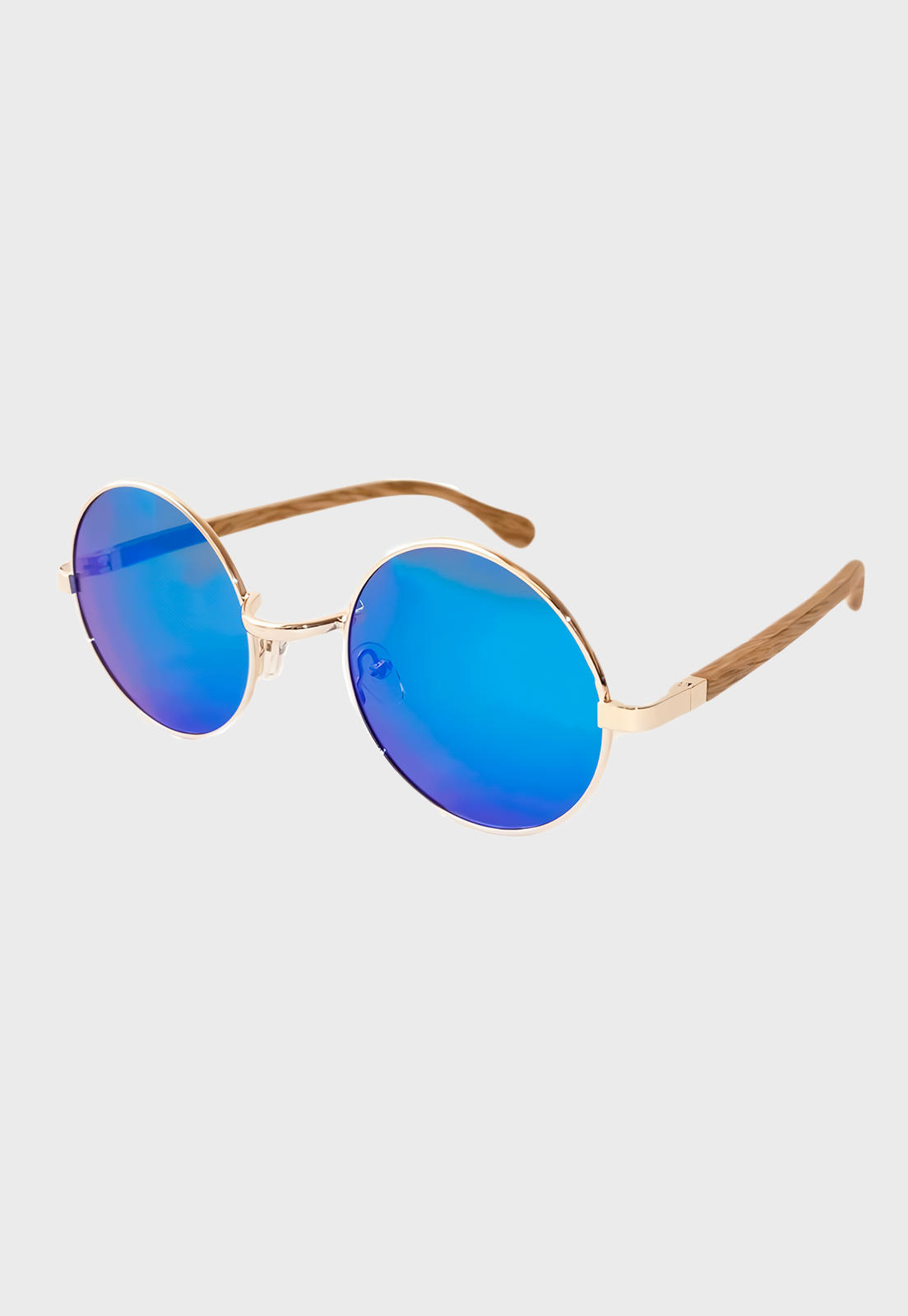 Lentes De Sol Varilla Madera Calabocillos Azul Niba