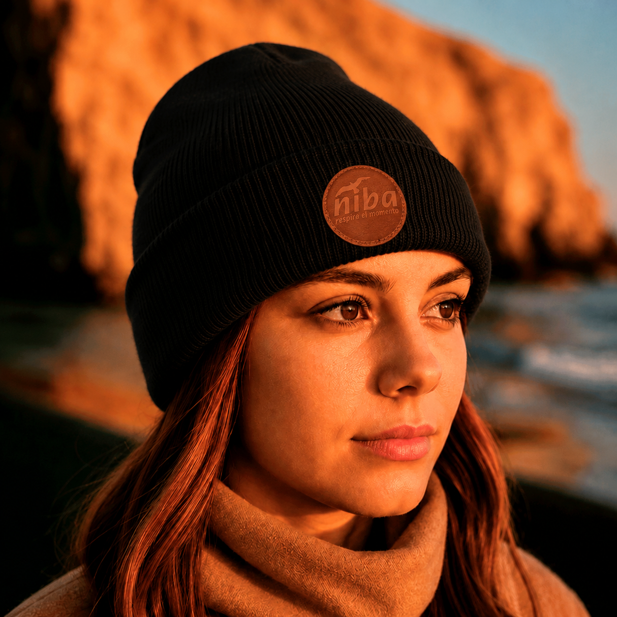 Gorro De Lana Mujer Laguna Torca Negro Niba