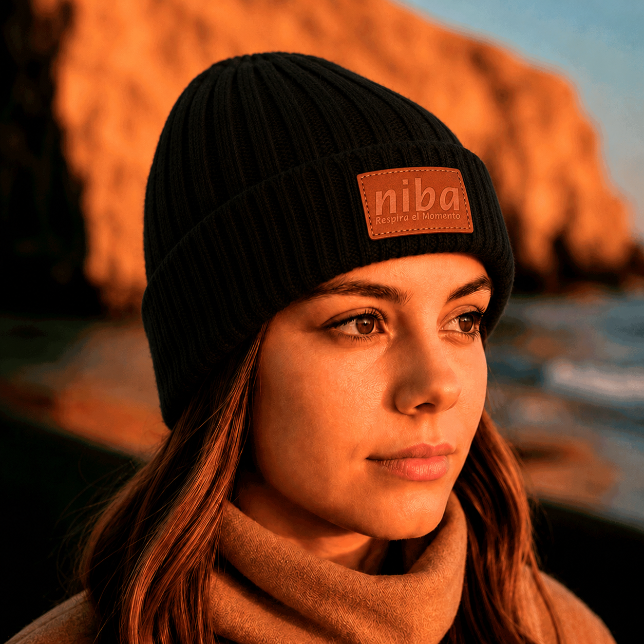 Gorro De Lana Mujer Laguna El Salto Negro Niba