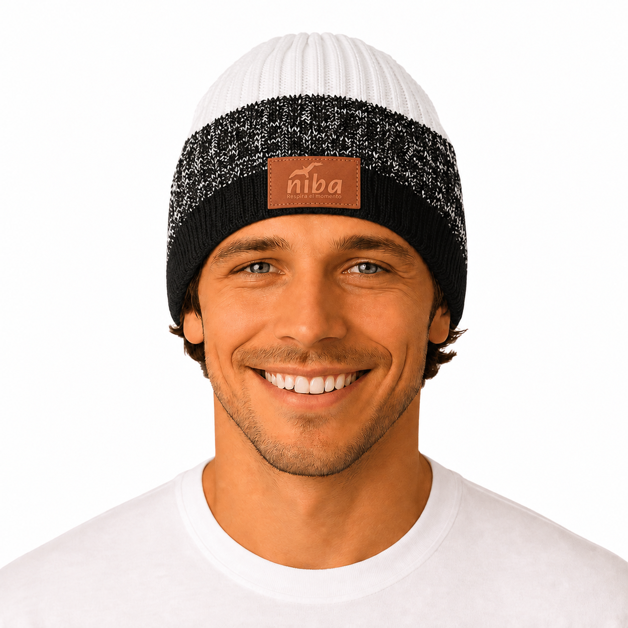 Gorro De Lana Río Maule Negro/Blanco Niba