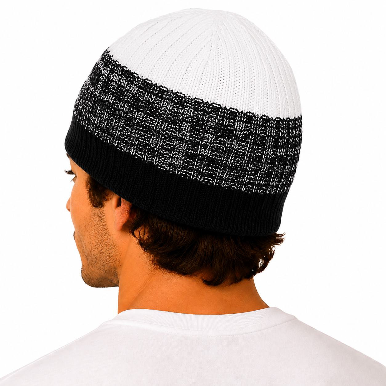 Gorro De Lana Río Maule Negro/Blanco Niba