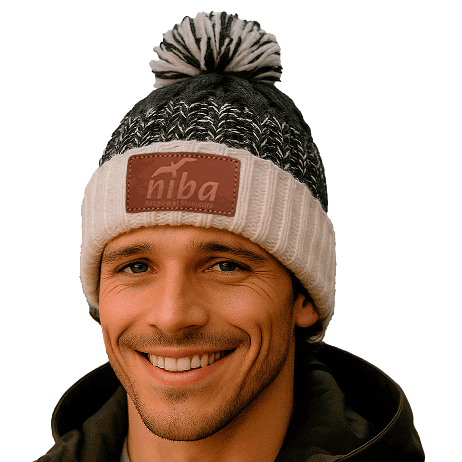 Gorro lana Hombre Radal Blanco Azul Marino Niba